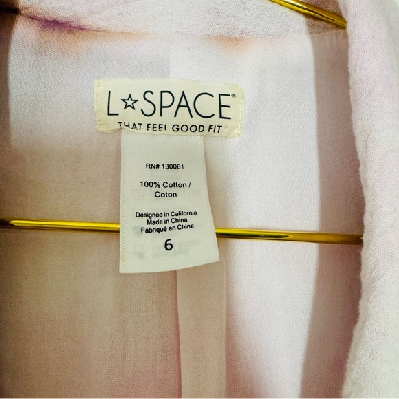 L*Space Tie Dye Women’s Collared Button Blazer Pink Purple White Floral Sleeve 6 - Picture 9 of 14